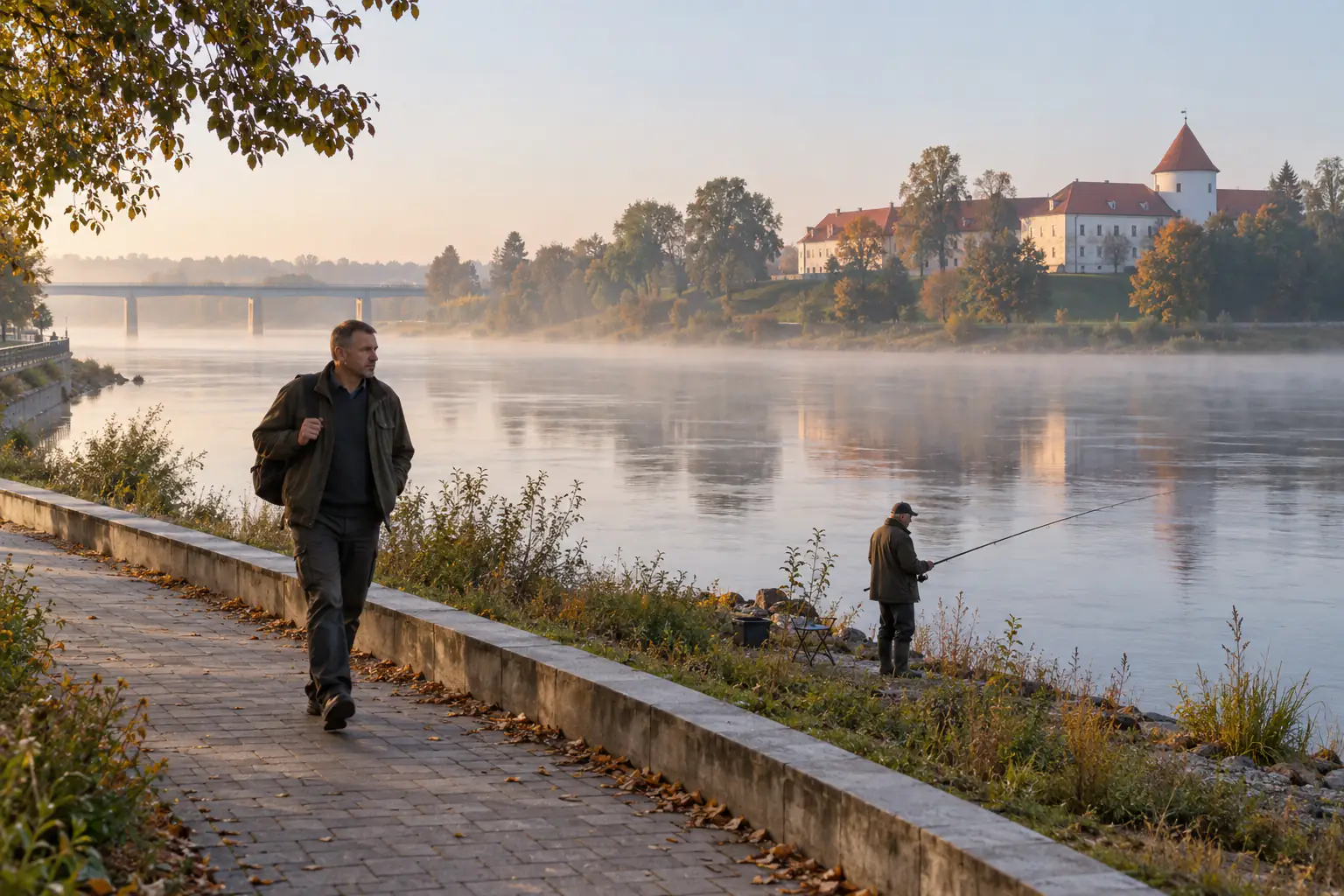Daugava pie Jēkabpils ar Krustpils pili otrā krastā